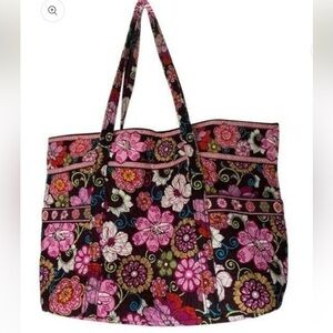 Vera Bradley Mad Floral Pink Tote Bag July 2007  Mod Preppy Boho